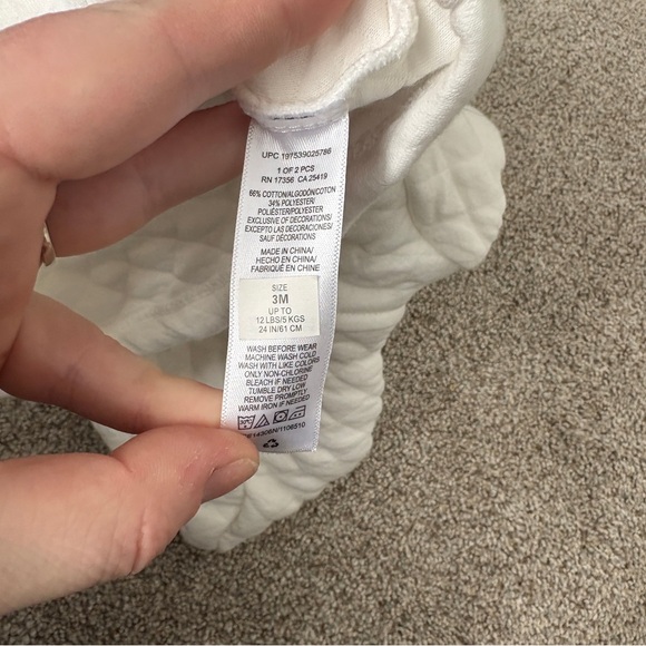 Little Me Quilted Baby Sweater White embroidered animals size 0-3 months - Picture 7 of 8